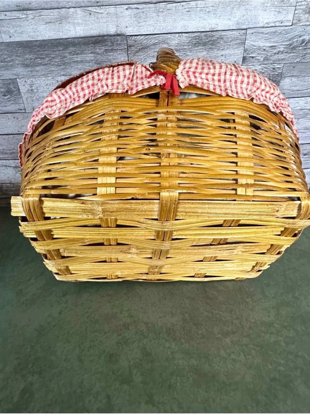RARE Vintage 1970s Wicker Picnic Basket Set - 95% Complete Service for 4 Retro